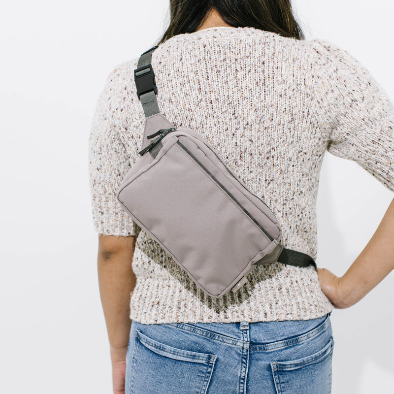 Cross body fanny pack Little Unicorn Red Rovr Joey Belt Bag - Truffle, stylish fanny packs for city adventures