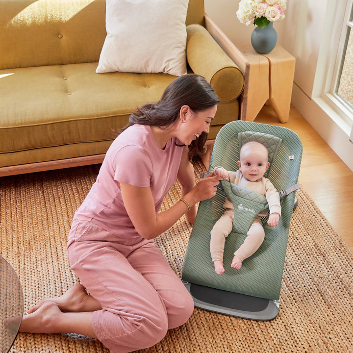 Green Evolve Ergobaby bouncer, baby bouncer seat