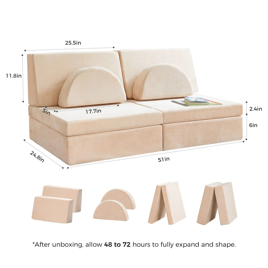 Tiny Land® Anyway Couch - Velvety Cream sofa for kids