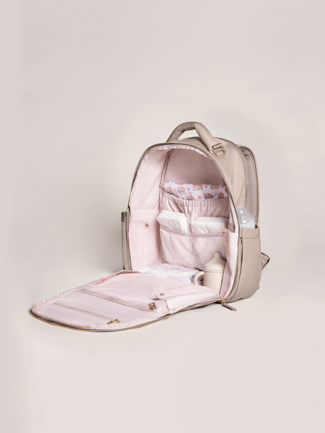 JuJuBe Classic Diaper Backpack in Taupe  a spacious diaper bag for adventurous moms