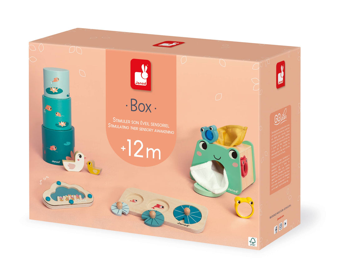 Janod 12 month toy box packaging and contents