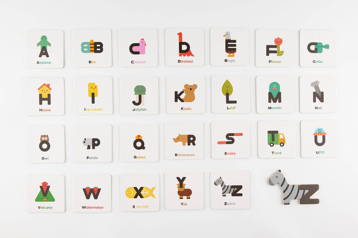 Oioiooi magnetic alphabet set with letter cards for baby brain development