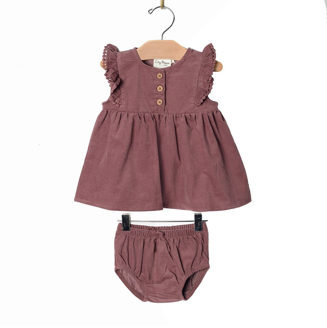 cuty mouse studio baby girl fall corduroy pinafore set 