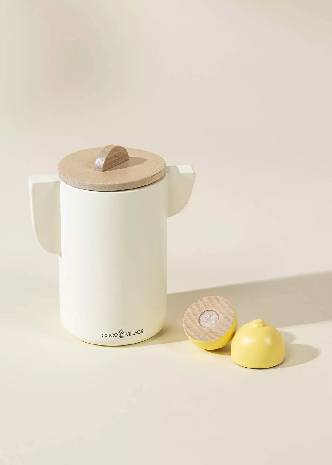 Colorful and fun, the Coco Village Wooden Lemonade Playset in Multicolor encourages early developmental toy exploration.