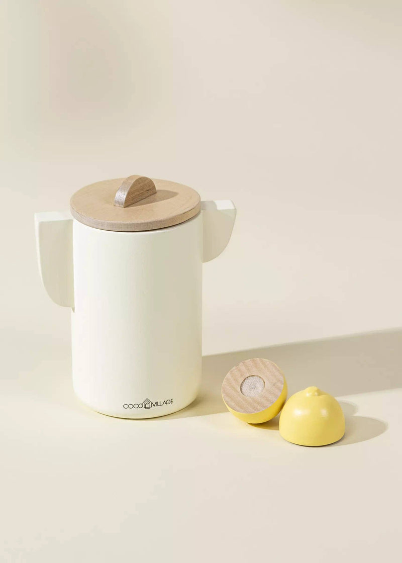 Colorful and fun, the Coco Village Wooden Lemonade Playset in Multicolor encourages early developmental toy exploration.