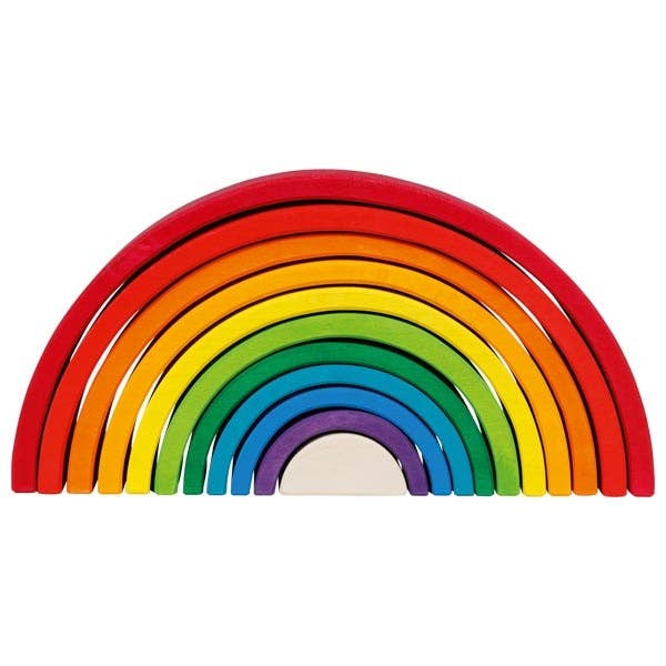 wooden goki stacking puzzle toy rainbow 