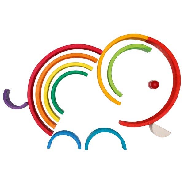 open ended play goki rain bow stacking toy 