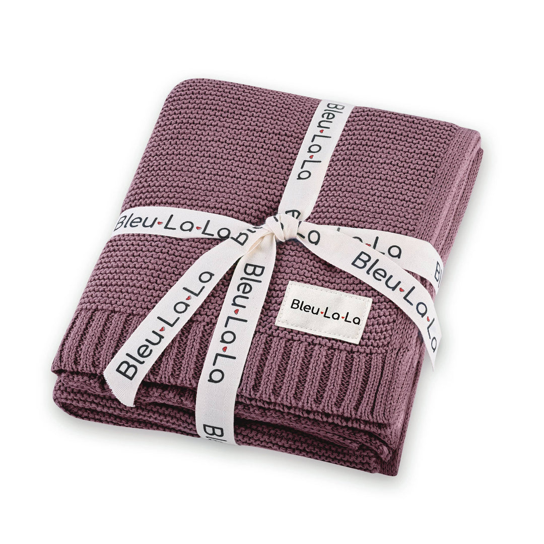 Bleu La La Heritage 100% Organic Cotton Knitted Swaddle Sugar Plum