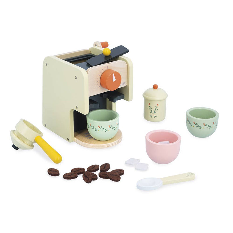 Janod Cottage Chic Coffee Maker Set wooden kitchen pretend play