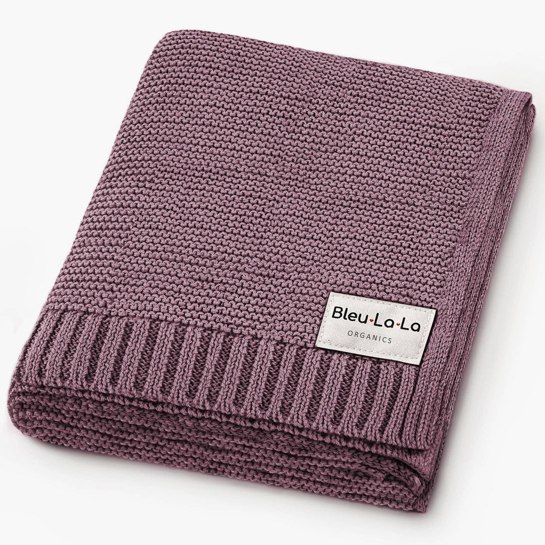 Bleu La La Heritage 100% Organic Cotton Knitted Swaddle Sugar Plum