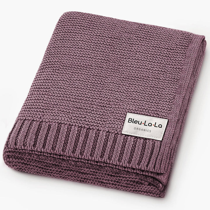Bleu La La Heritage 100% Organic Cotton Knitted Swaddle Sugar Plum