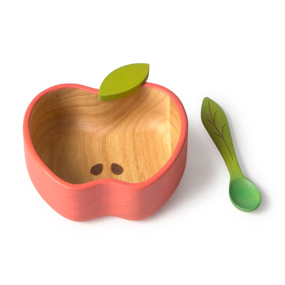 baby wooden apple shaped oli carol diningware set 