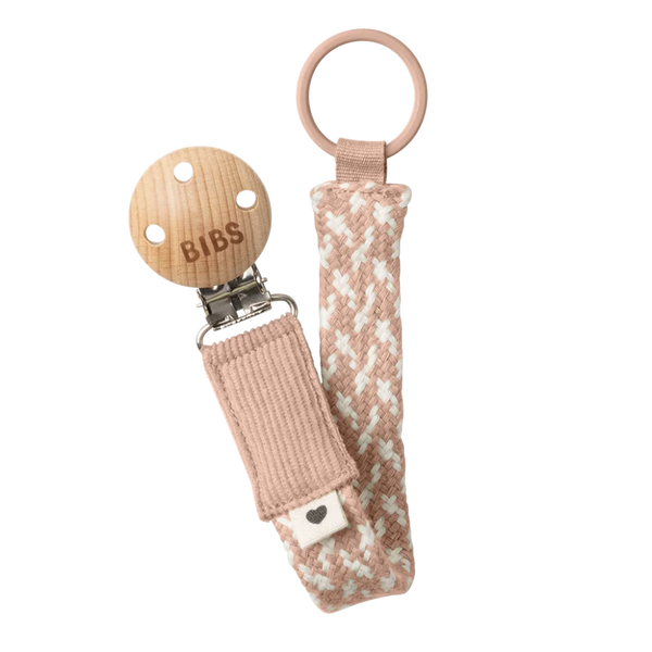 Bibs pacifier clip in blush ivory