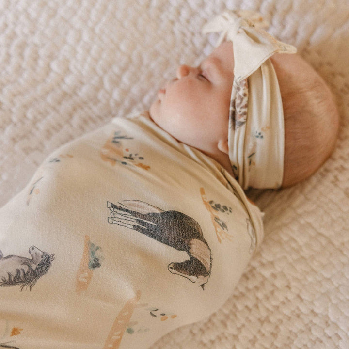 Baby shower gift idea: Copper Pearl Montana oversized knit swaddle blanket
