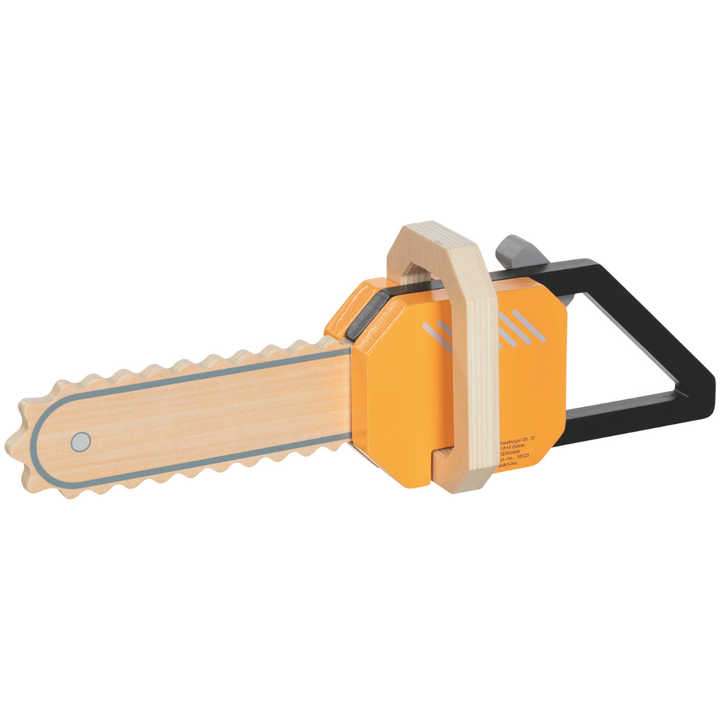 Toddlers will love the Goki Chainsaw with Sound, an educational toy for hands-on learning.