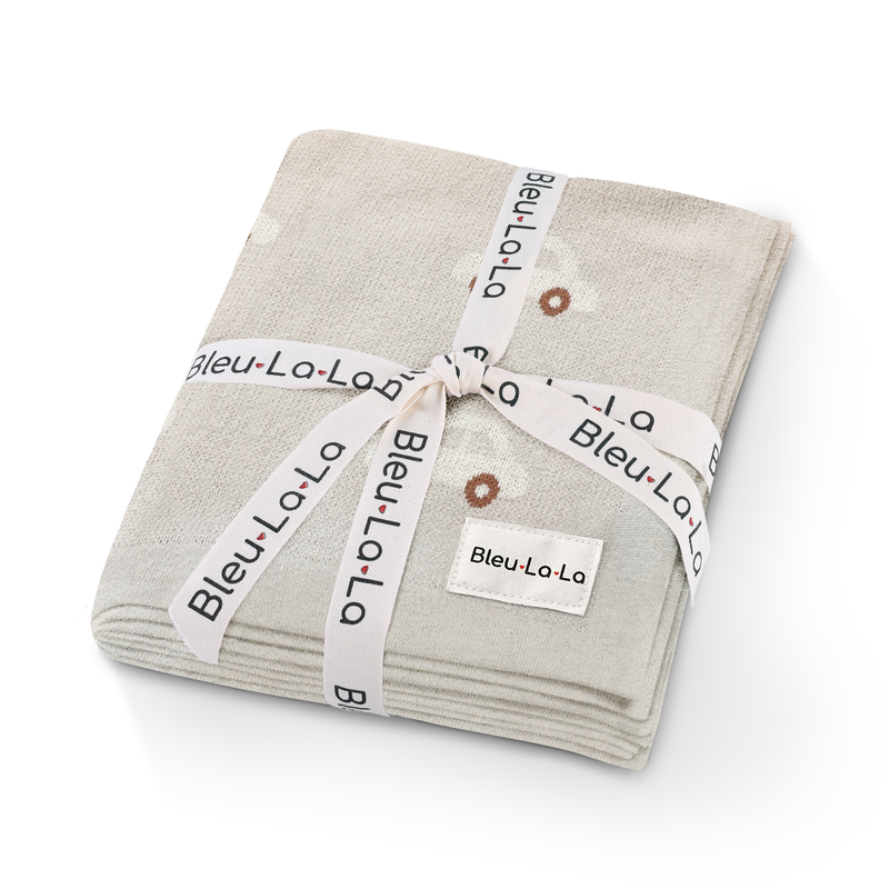 cream cars blue la la baby blanket 