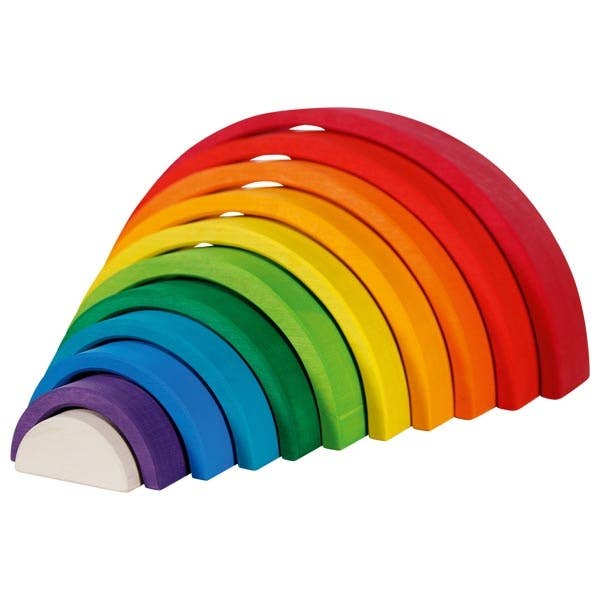 elephant created from stacking goki rain bow block building set 