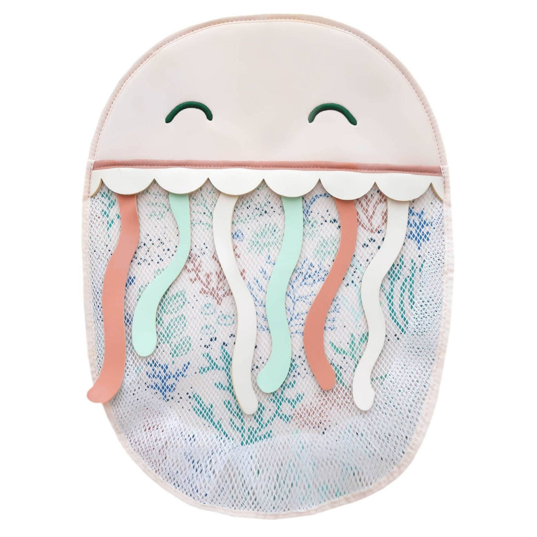 Copper Pearl Cora bath toy organizer jellyfish design, wall mounted bath caddy for baby bath toys and storage