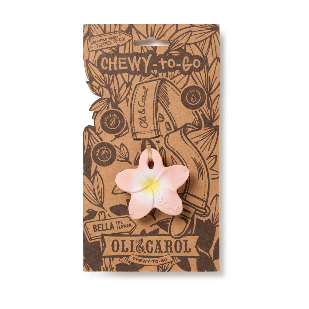 Bella the Flower displayed inside its illustrated Oli & Carol chewy to go packaging