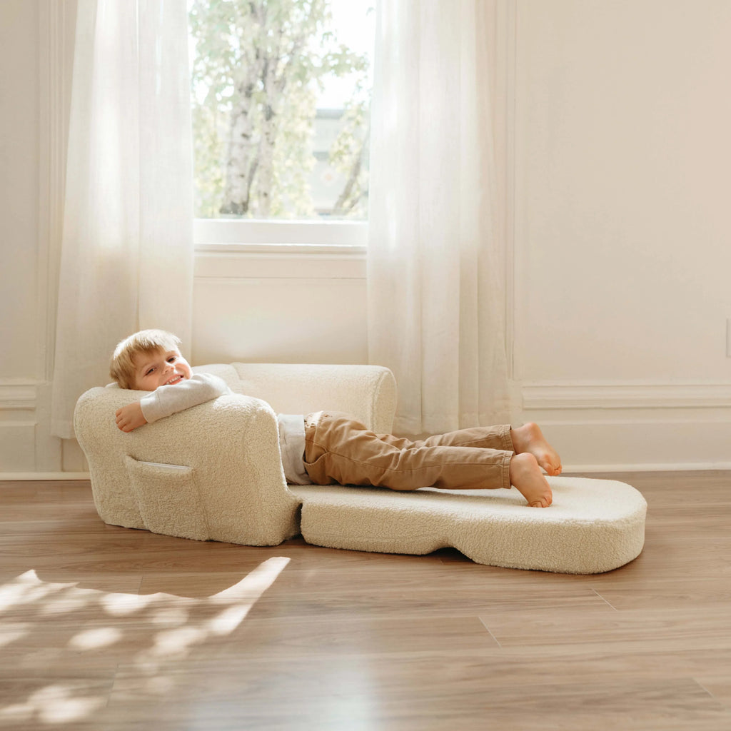 Tiny Land® Afternoon Couch —— Cream Kids convertible Chair and bed