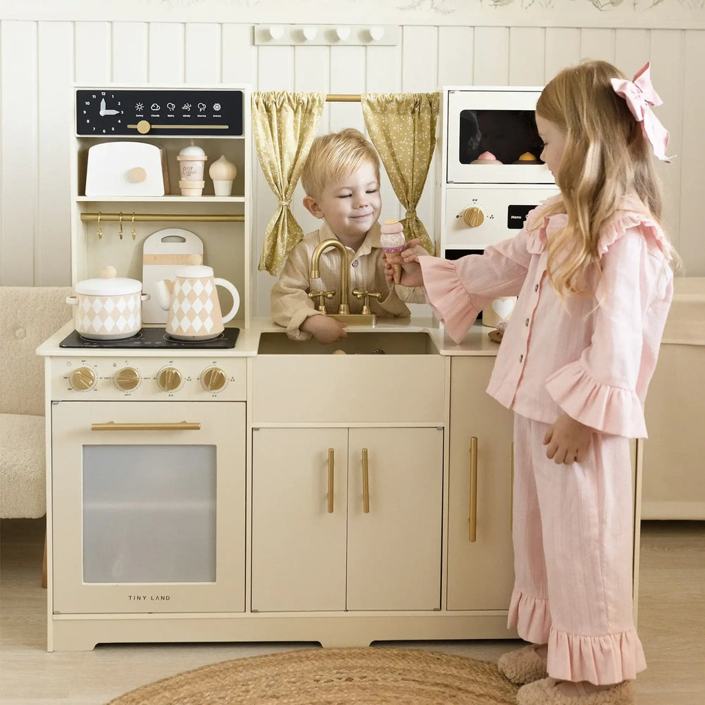 Tiny Land®  Iconic Kitchen in cream wood toy