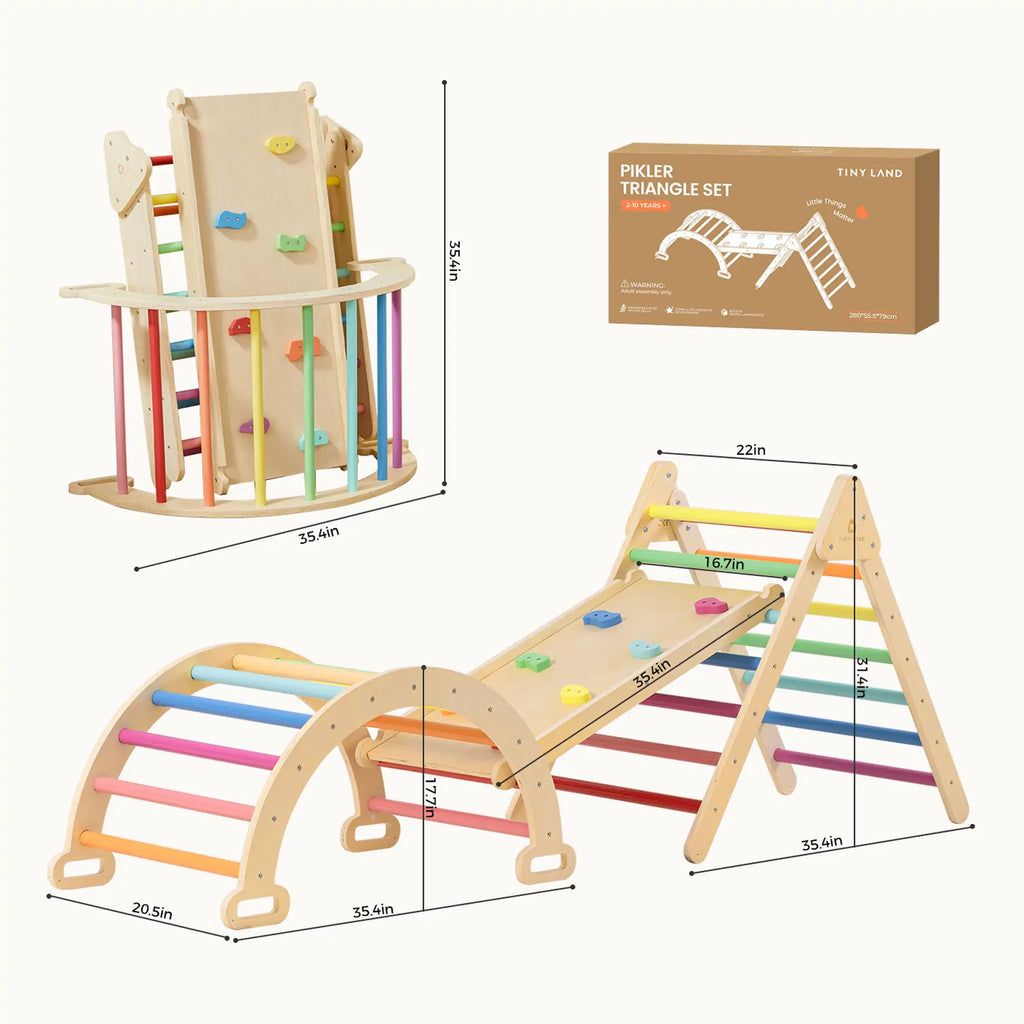 Tiny Land® 7-in-1 Rainbow Climbing Set kids toys