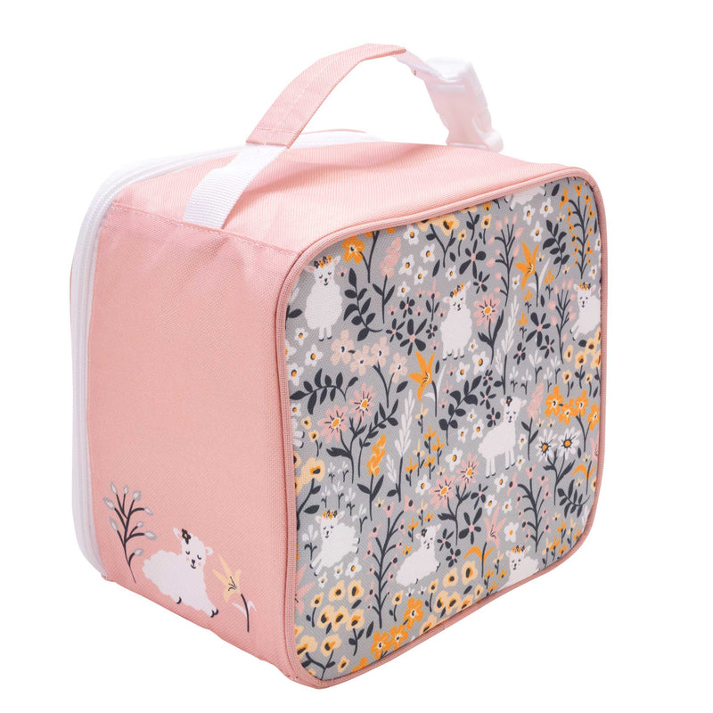 suger booger floral pink lamb lunch box 