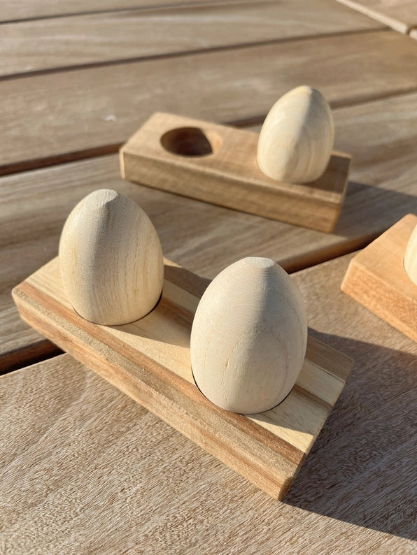 All Wooden Elements egg shaker wood toy