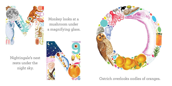 Bold letter illustration from A B See children's ABC board book by Elizabeth Doyle