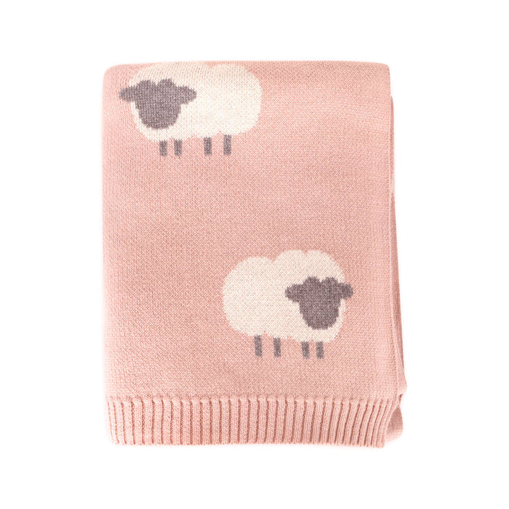 Premium baby blankets by Viverano Organics, Woolly Lamb 3D Organic Cotton Jacquard Knit Baby Blanket cozy and warm