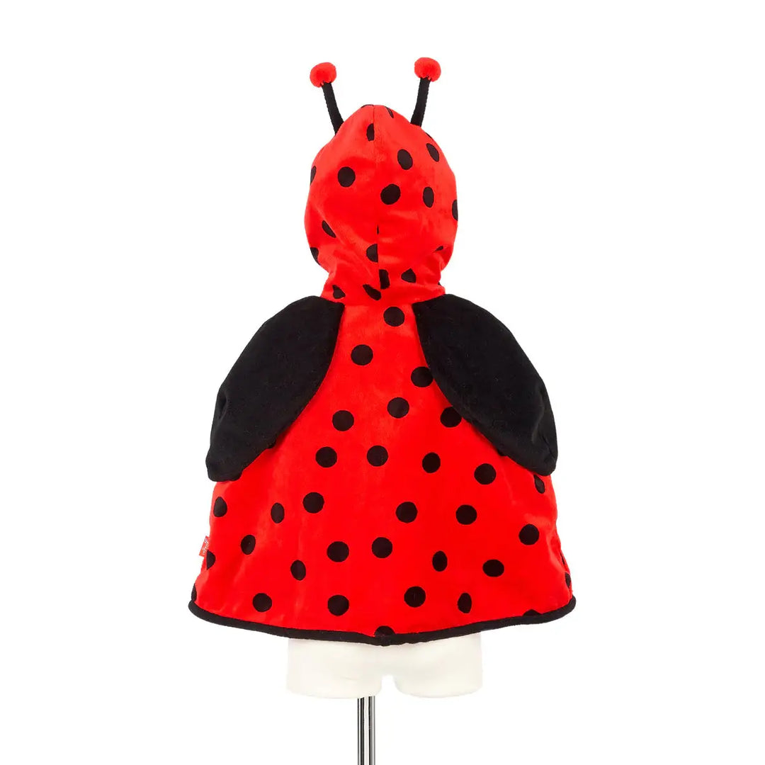 Back of the Red ladybug costume with hood and black spots