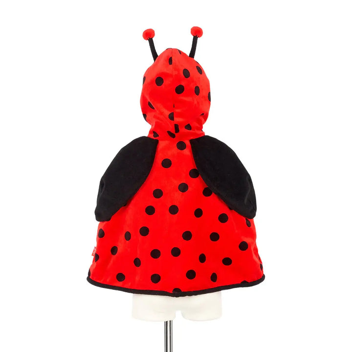 Back of the Red ladybug costume with hood and black spots