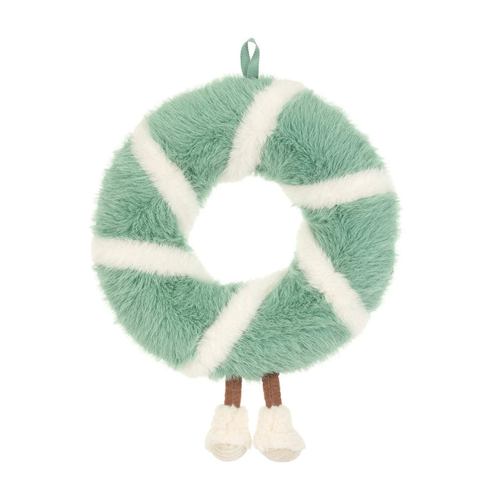 Jellycat Amuseables Pinecone Wreath, Christmas wreath plush shown from another angle