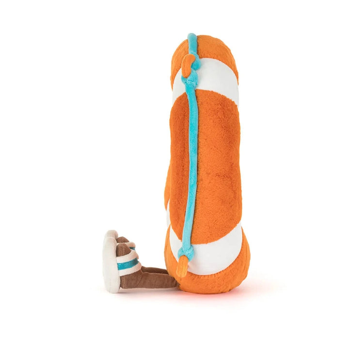 Jellycat Life Ring Amuseables plush side profile – soft polyester and cotton stuffed animal with PE bean filling, 11 inch sitting height