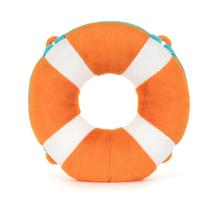Jellycat Amuseables Life Ring lifestyle photo – ocean-themed plush gift for beach lovers, Jellycat collectors, and nautical nursery decor