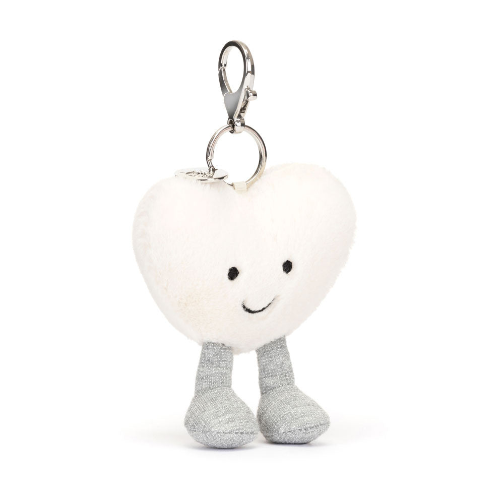 jellycat cream heart bag charm