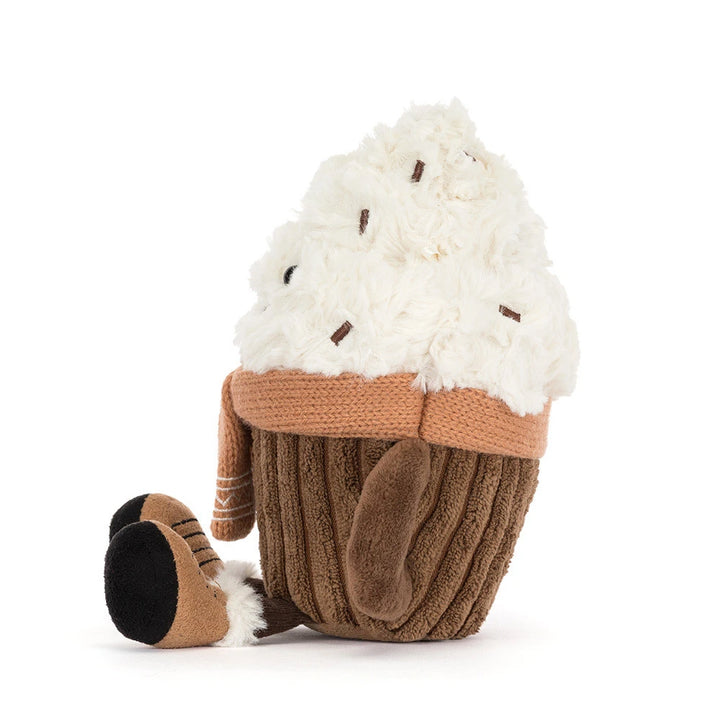 Amuseables Scarffles Hot Chocolate by Jellycat, a cozy holiday hot chocolate plush gift