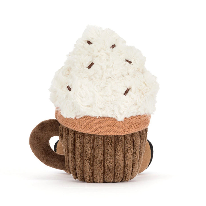 Jellycat Amuseables Scarffles Hot Chocolate, hot chocolate plush shown from another angle