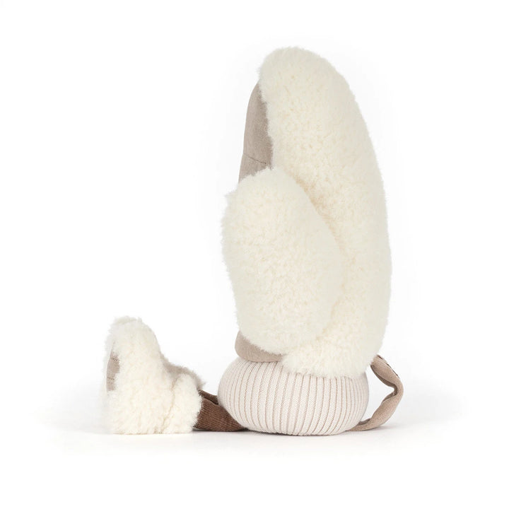 Side profile of the Fitswell Mitten by Jellycat Amuseables, perfect for winter stocking stuffers