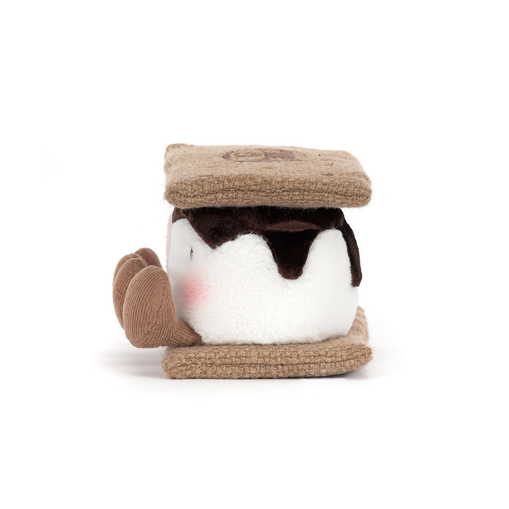 Jellycat Amuseables S'mores plush stuffed animal toy, soft campfire s'mores stuffed toy, best children's toy - close-up detail