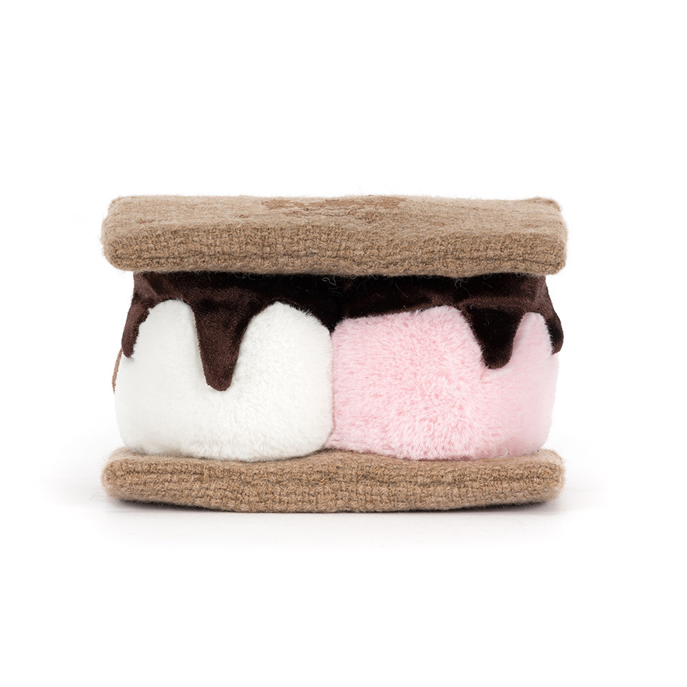 Jellycat Amuseables S'mores plush stuffed animal toy, soft campfire s'mores stuffed toy, best children's toy - back view
