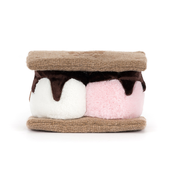 Jellycat Amuseables S'mores plush stuffed animal toy, soft campfire s'mores stuffed toy, best children's toy - back view