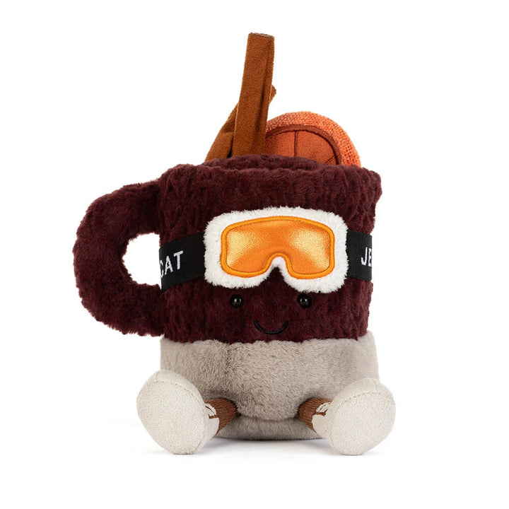 Jellycat Amuseables Mullover Spiced Drink plush cup stands tall, a festive holiday stuffed toy