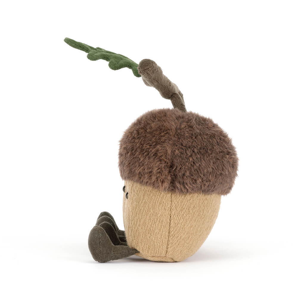 Jellycat Amuseables Ort & Tum Acorns plush stuffed animal toy, soft acorn duo stuffed toy, best children's toy - close-up detail