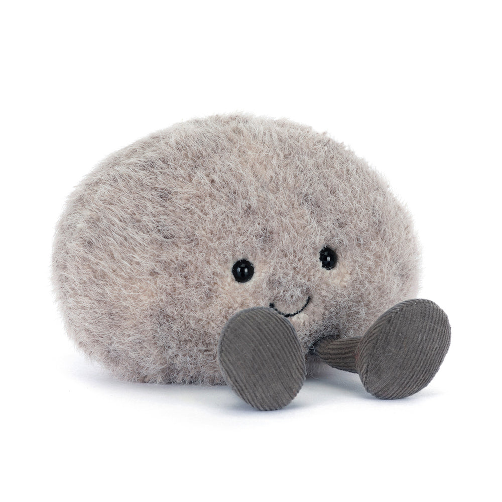 Jellycat Amuseables Pebble A6PBL -- soft speckled grey stone plush, squishy stuffed animal collectible for beach lovers and Jellycat fans, High Summer 2026