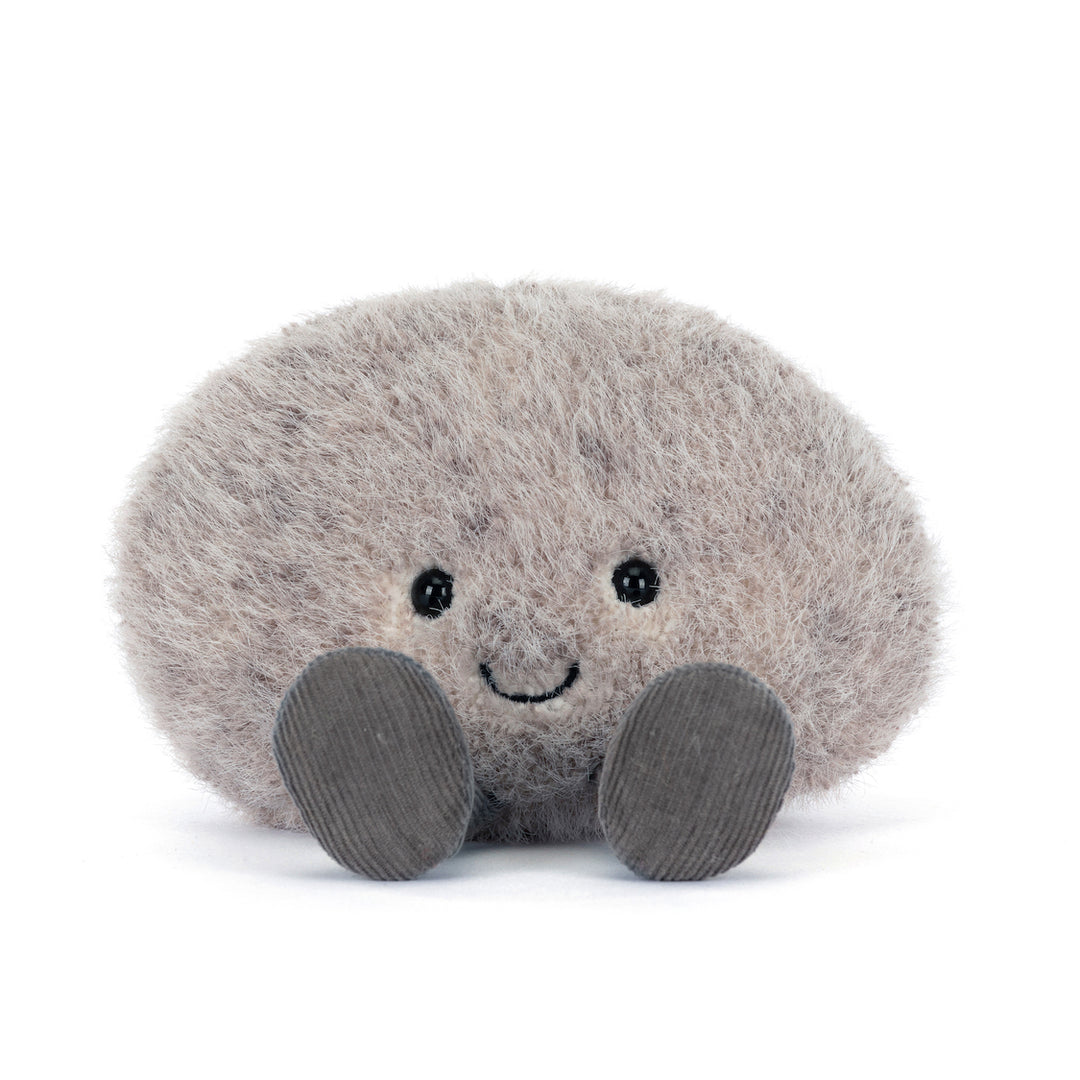 Jellycat A6PBL Amuseables Pebble overhead -- squishy speckled pebble plush stuffed animal, unique white elephant or stocking stuffer gift for Jellycat collectors