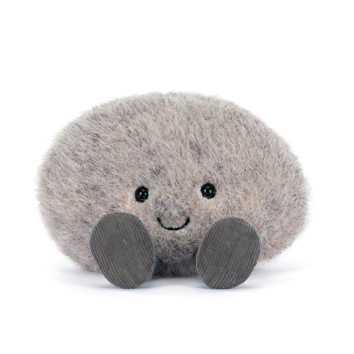 Jellycat A6PBL Amuseables Pebble overhead -- squishy speckled pebble plush stuffed animal, unique white elephant or stocking stuffer gift for Jellycat collectors