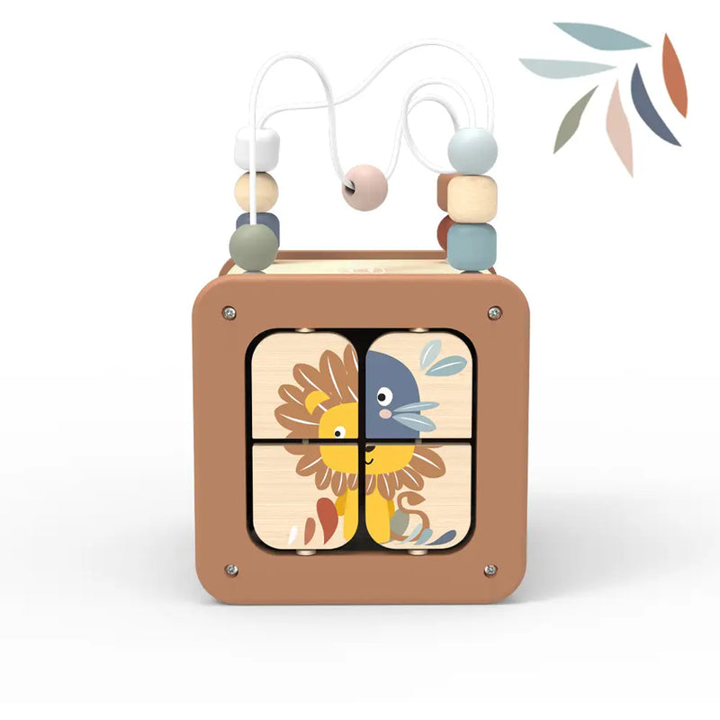 educational wooden toy activity cube by SpeedyMonkey