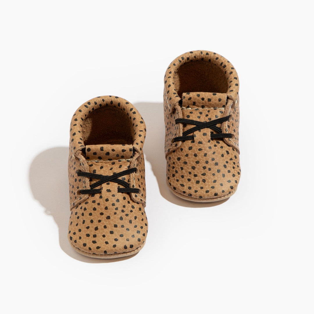 Freshly Picked Almond Speckles Oxford baby shoes, classic lace-up crib shoes