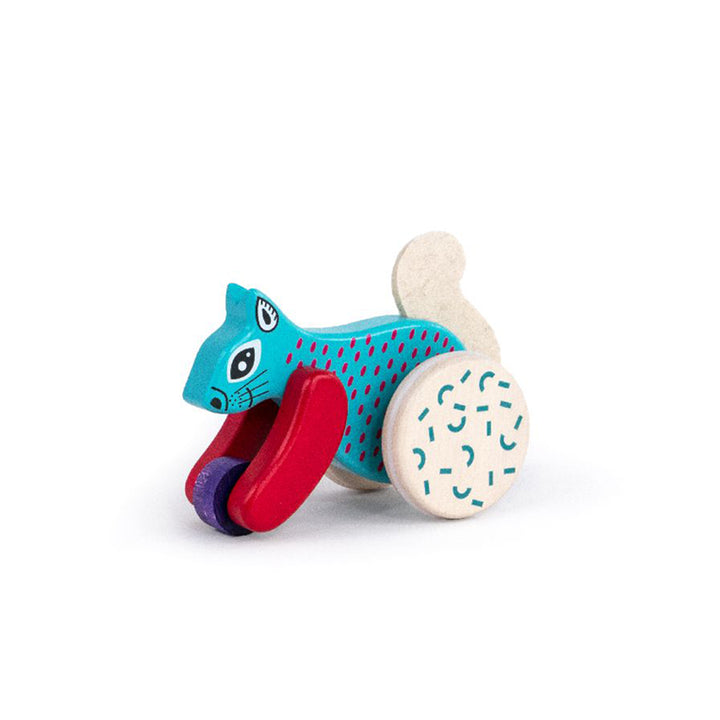 BAJO pull along blue squirrel pull toy for kids
